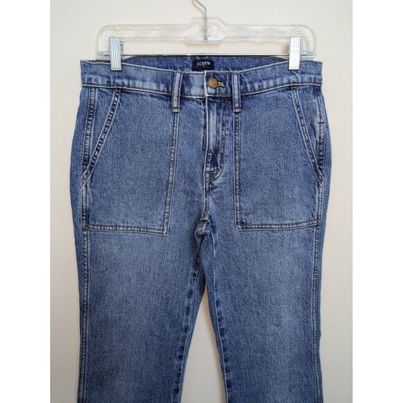 NWT J Crew Jeans High Rise Straight Crop Style Denim BT039 Size 27 Patch Pockets - Picture 2 of 15